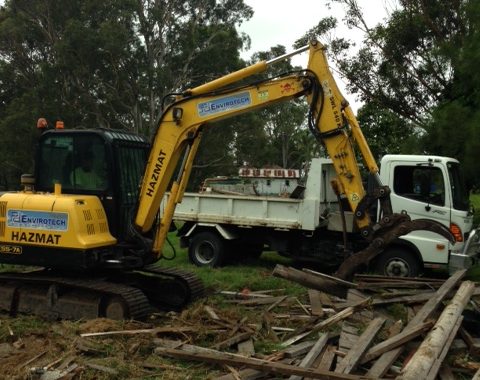 Excavator Participating In Demolition